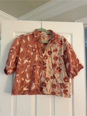 Cropped Short Sleeve Button Down by fabindia